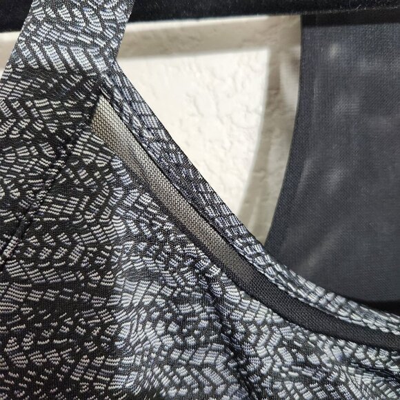 MPG Tennis Dress Womens Medium Black Gray Athletic Sheer Mesh Paneling - Picture 2 of 15